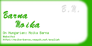 barna moika business card